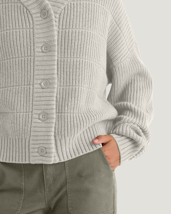 Women's Coastloom Cardigan Sweater - Off White Heather