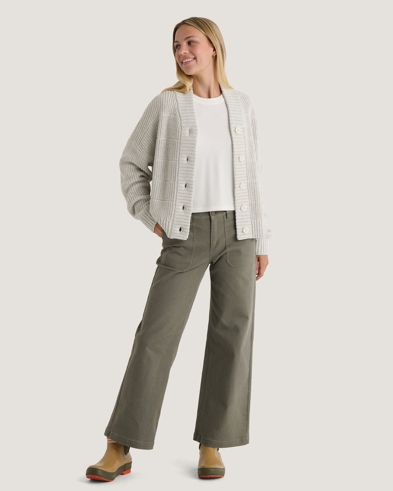 Women's Coastloom Cardigan Sweater - Off White Heather