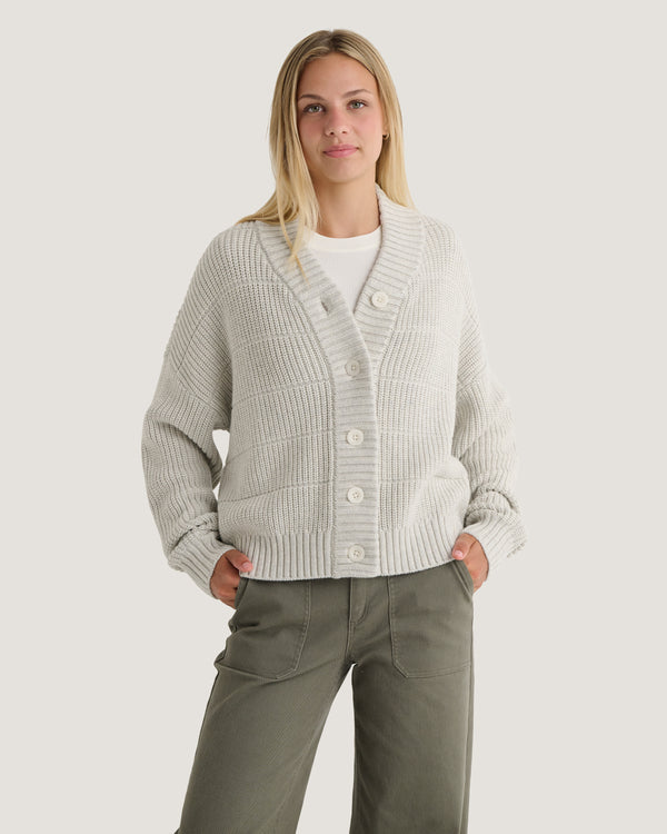 Women's Coastloom Cardigan Sweater - Off White Heather