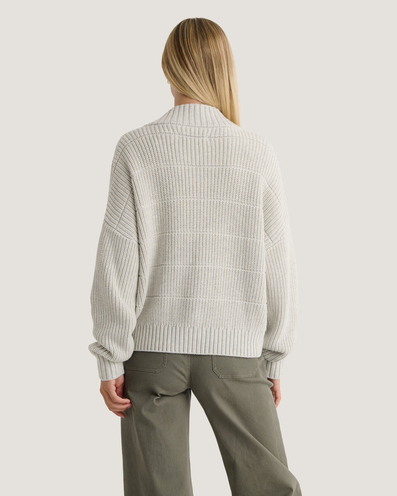 Women's Coastloom Cardigan Sweater - Off White Heather