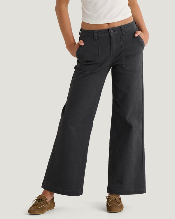 Women's Folly Twill Wide Leg Pant - Anthracite