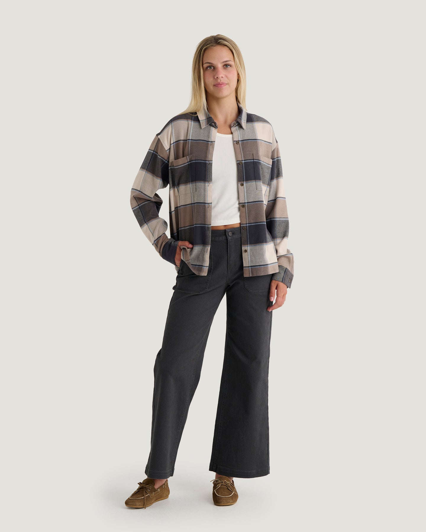 Women's Folly Twill Wide Leg Pant - Anthracite
