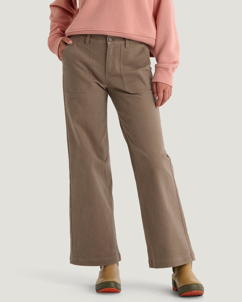 Women's Folly Twill Wide Leg Pant - Fossil