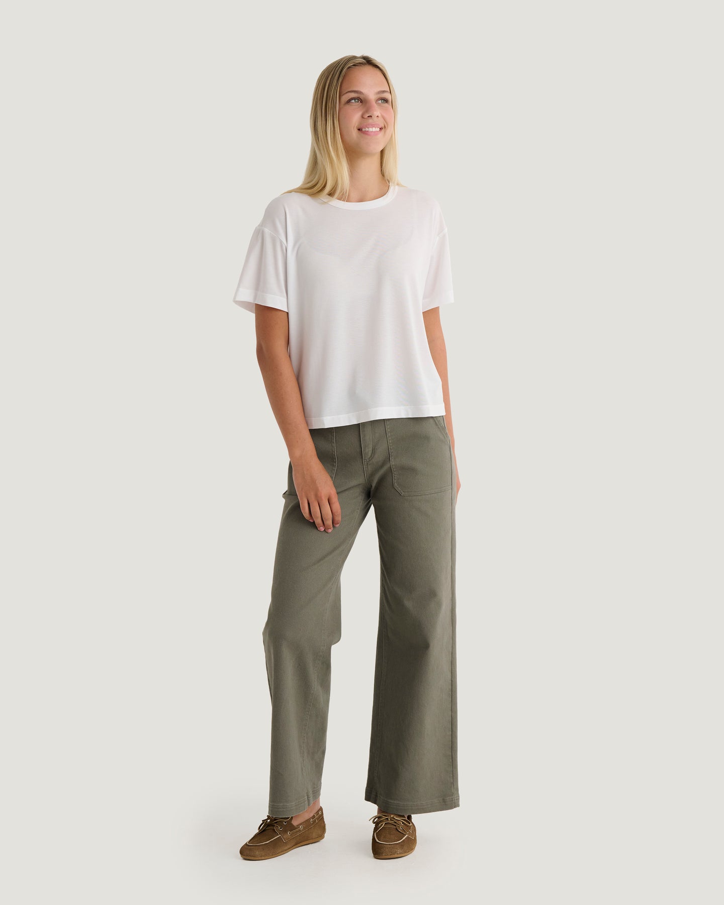 Women's Folly Twill Wide Leg Pant - Smokey Olive