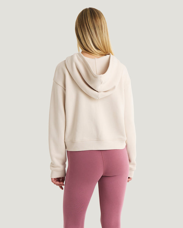 Women's Bamboo Northcoast Fleece Full Zip Hoodie - Stone