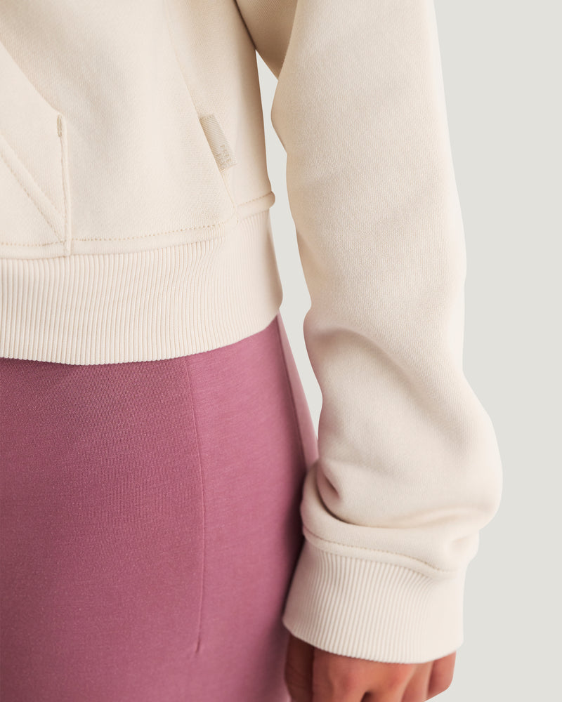 Women's Bamboo Northcoast Fleece Full Zip Hoodie - Stone