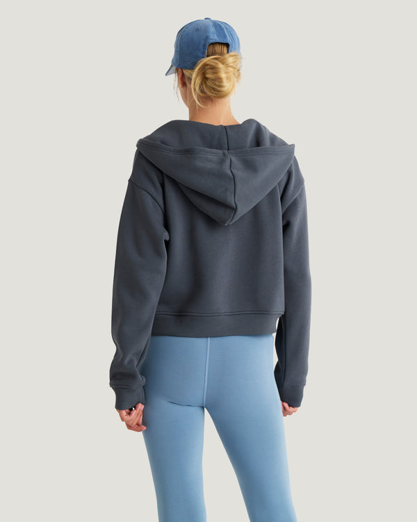 Women's Bamboo Northcoast Fleece Full Zip Hoodie - Storm Cloud