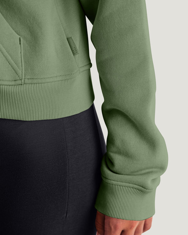 Women's Bamboo Northcoast Fleece Full Zip Hoodie - Heather Olivine