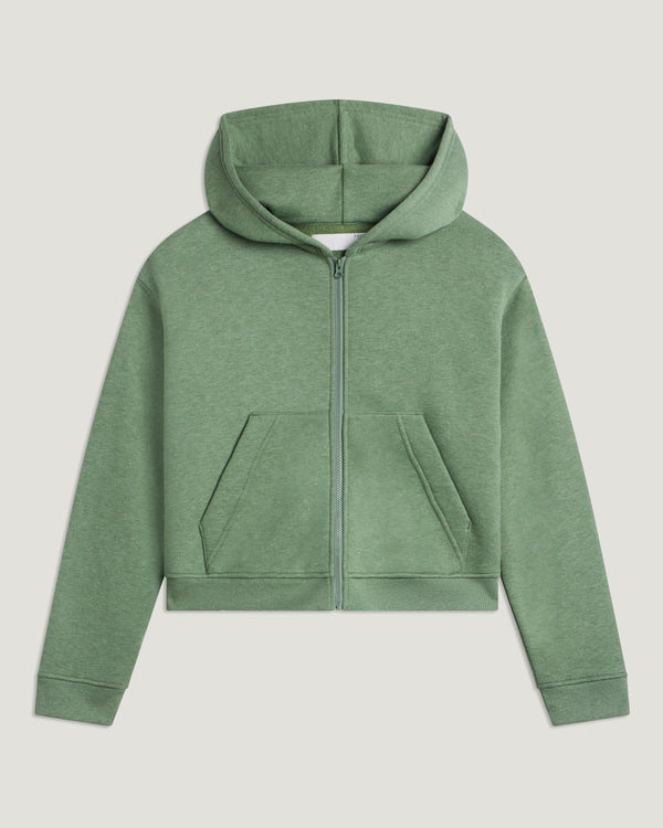 Women's Bamboo Northcoast Fleece Full Zip Hoodie - Heather Olivine