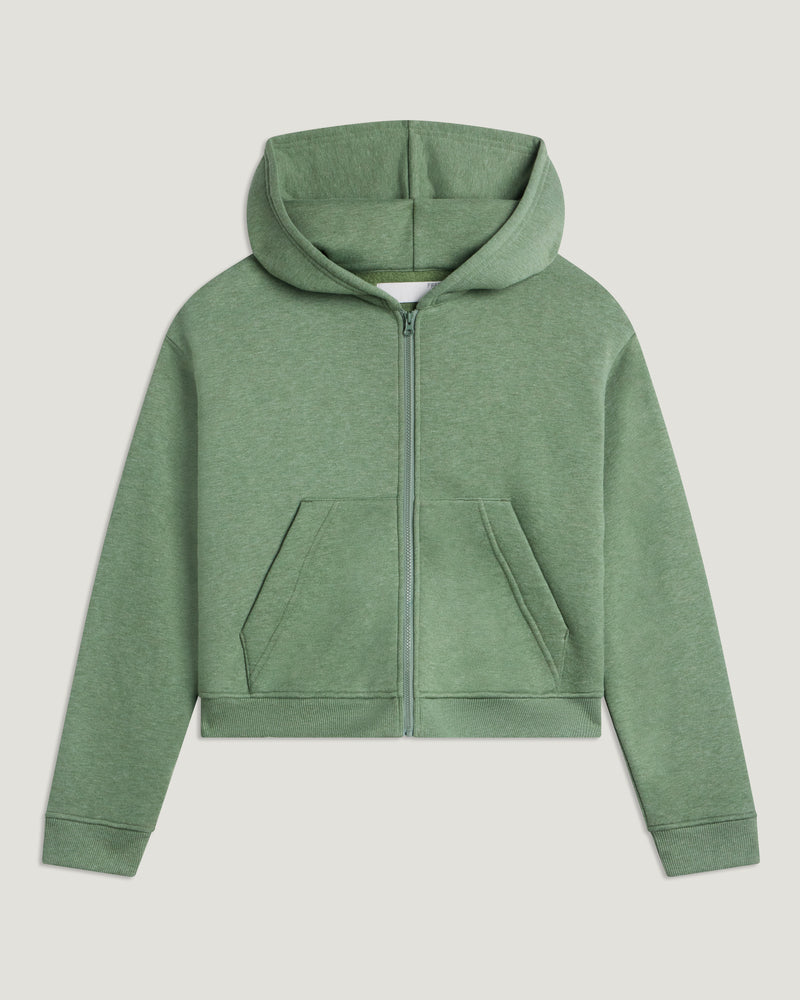 Women's Bamboo Northcoast Fleece Full Zip Hoodie - Heather Olivine