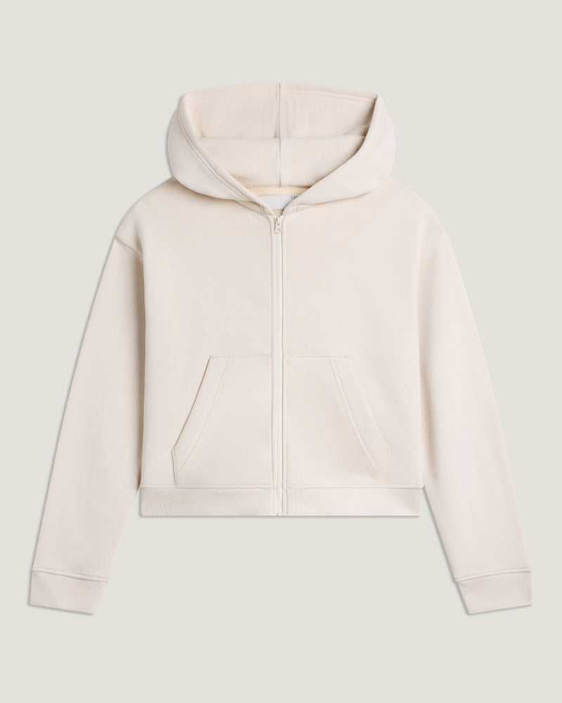 Women's Bamboo Northcoast Fleece Full Zip Hoodie - Stone