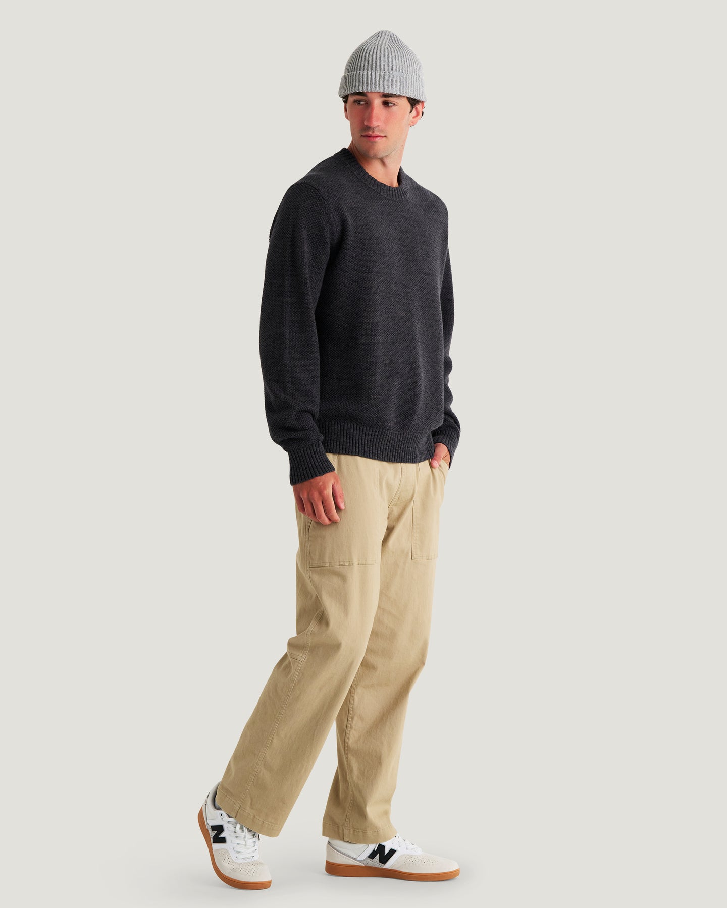 Men's Coastloom Crew Sweater - Heather Anthracite