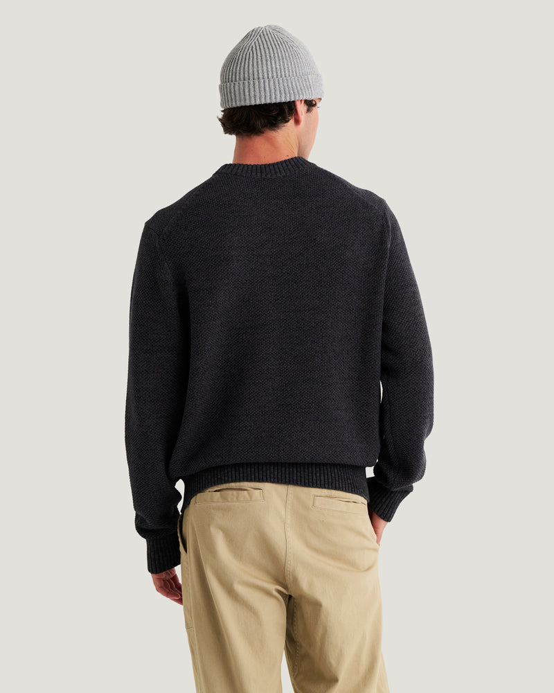 Men's Coastloom Crew Sweater - Heather Anthracite