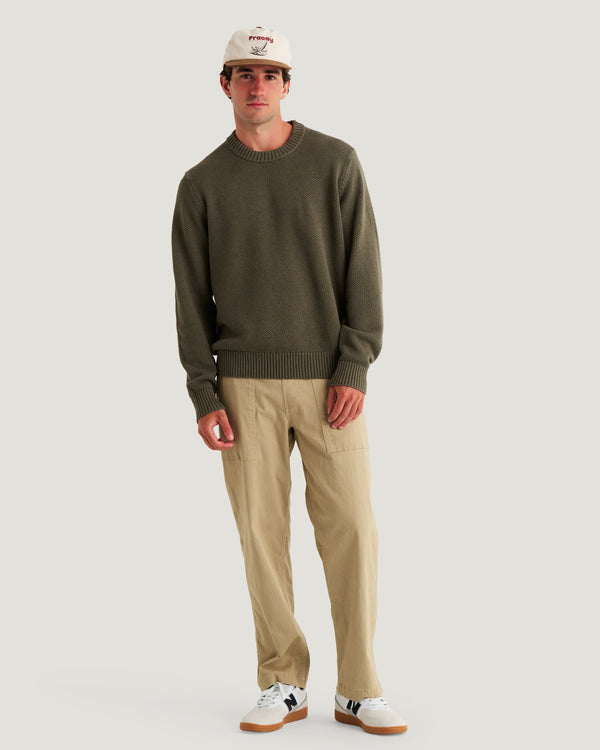 Men's Coastloom Crew Sweater - Smokey Olive