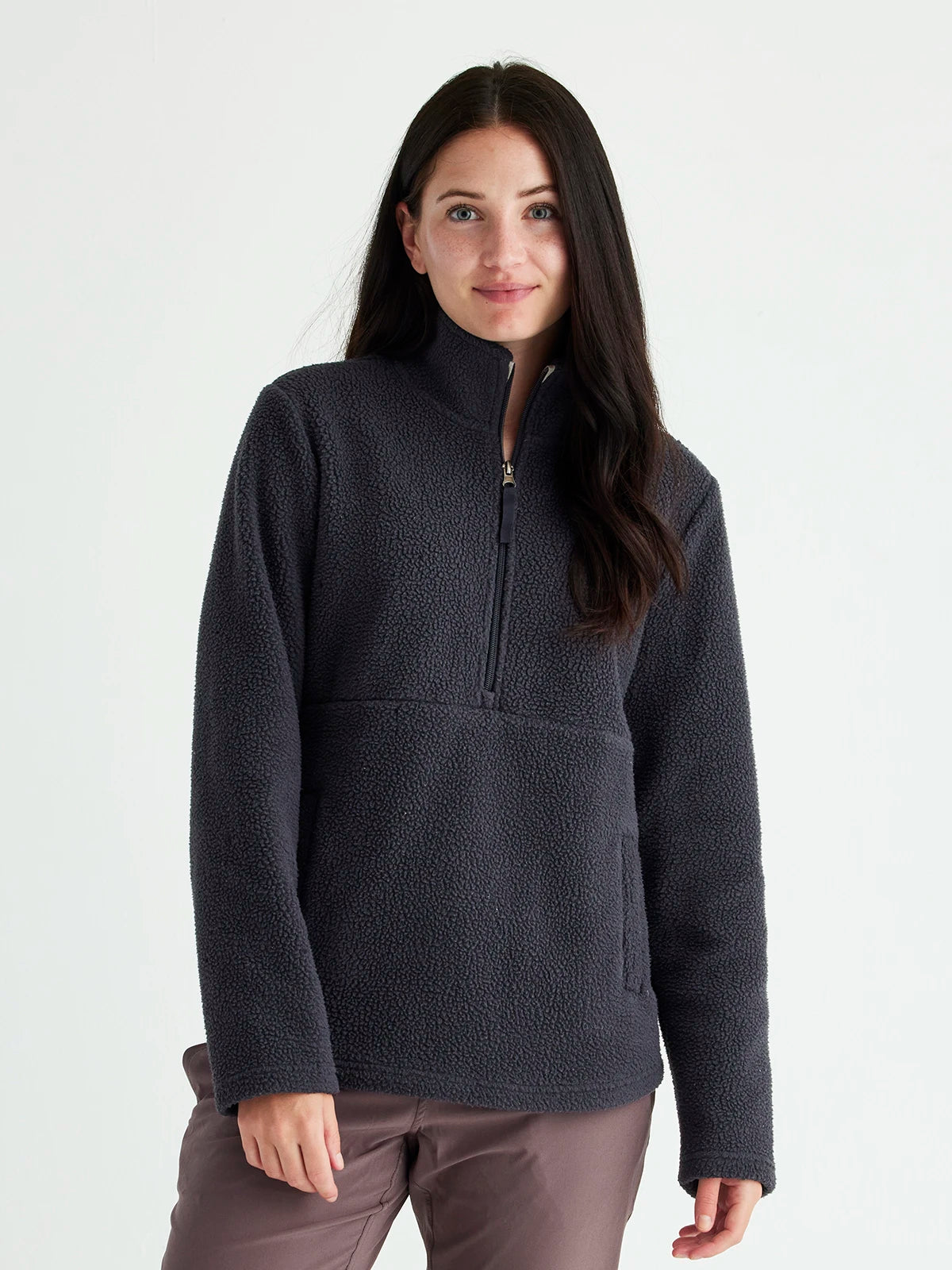 Women's Bamboo Sherpa Fleece Half Zip - Abyss