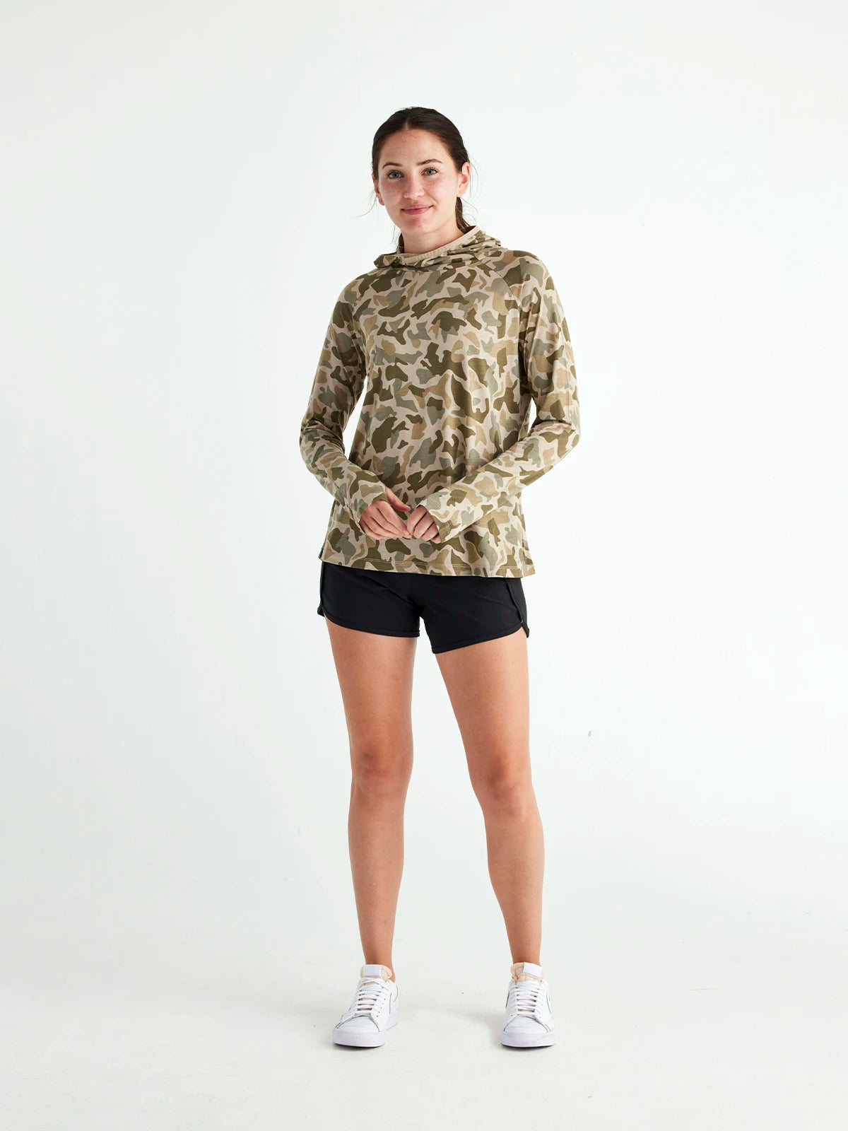 Women's Bamboo Lightweight Hoodie II - Barrier Island Camo