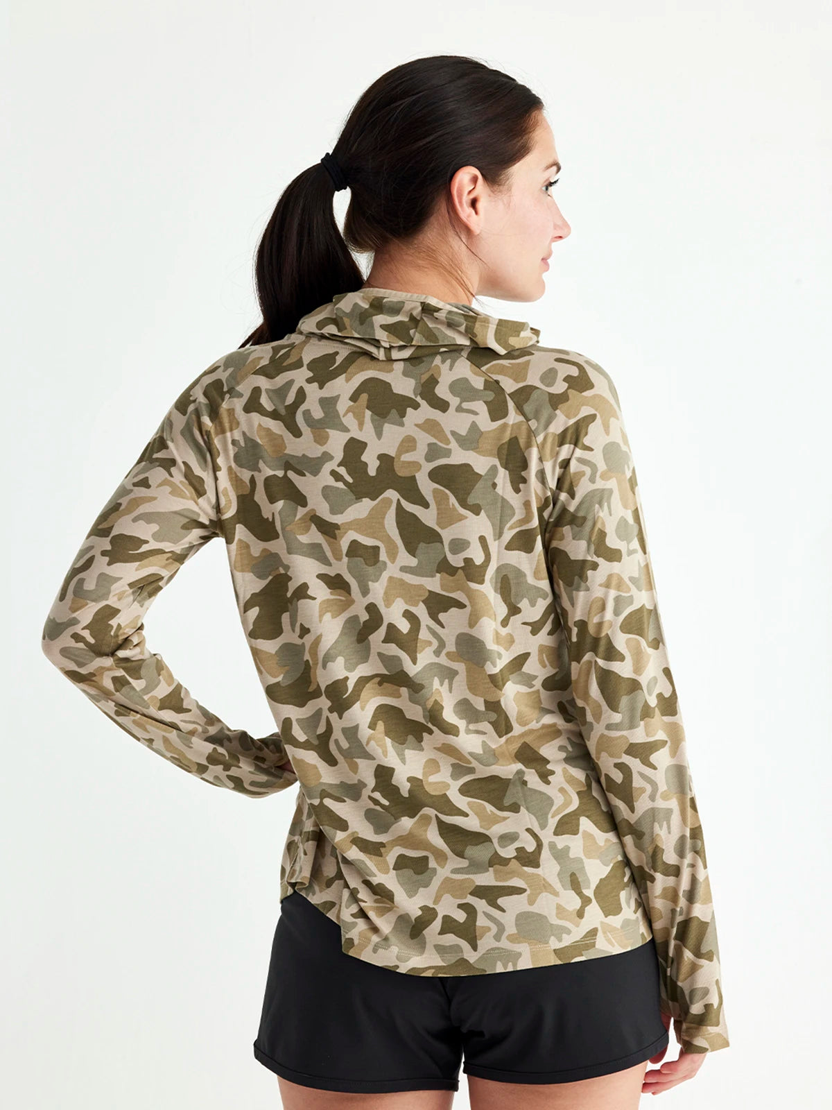 Women's Bamboo Lightweight Hoodie II - Barrier Island Camo