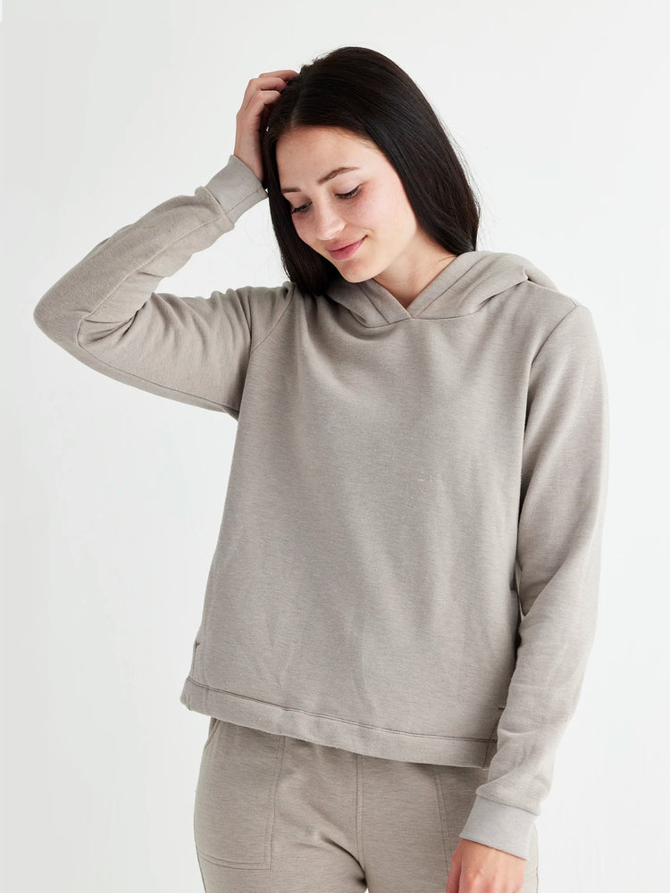 Women's Bamboo Thermal Fleece Hoodie - Heather Stone