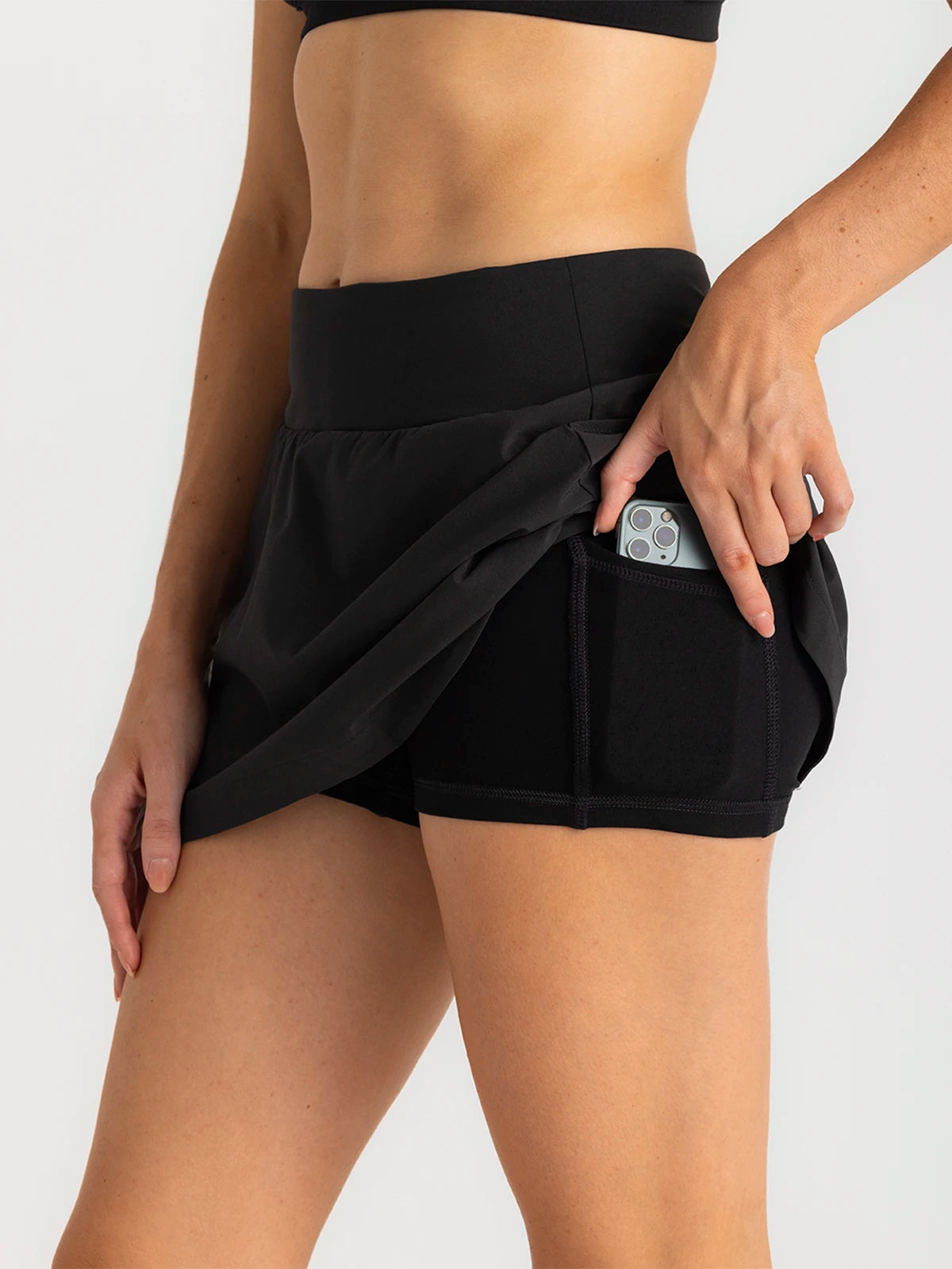 Women's Bamboo-Lined Active Breeze Skort – 13" - Black