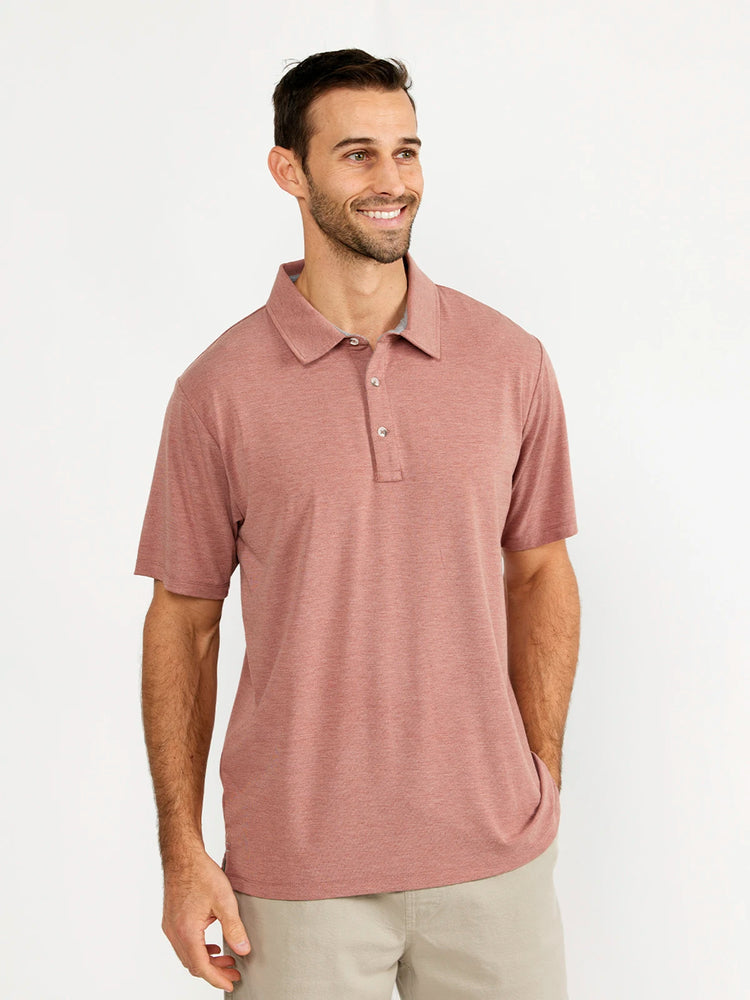 Men's Bamboo Flex Polo - Heather Brick