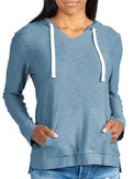 Women's Bamboo Slub Hoodie - Pacific Blue