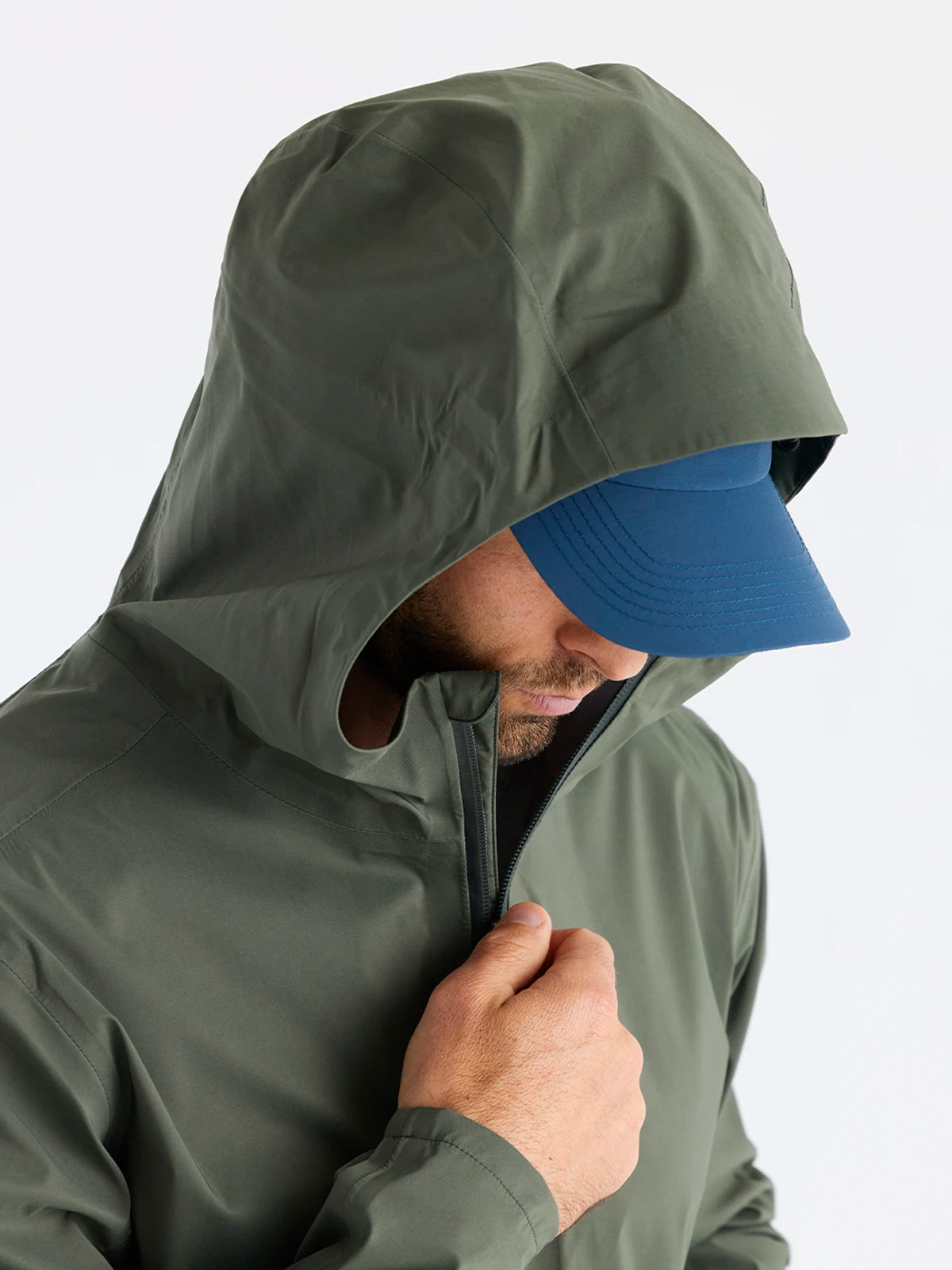 Dark green rain jacket shop