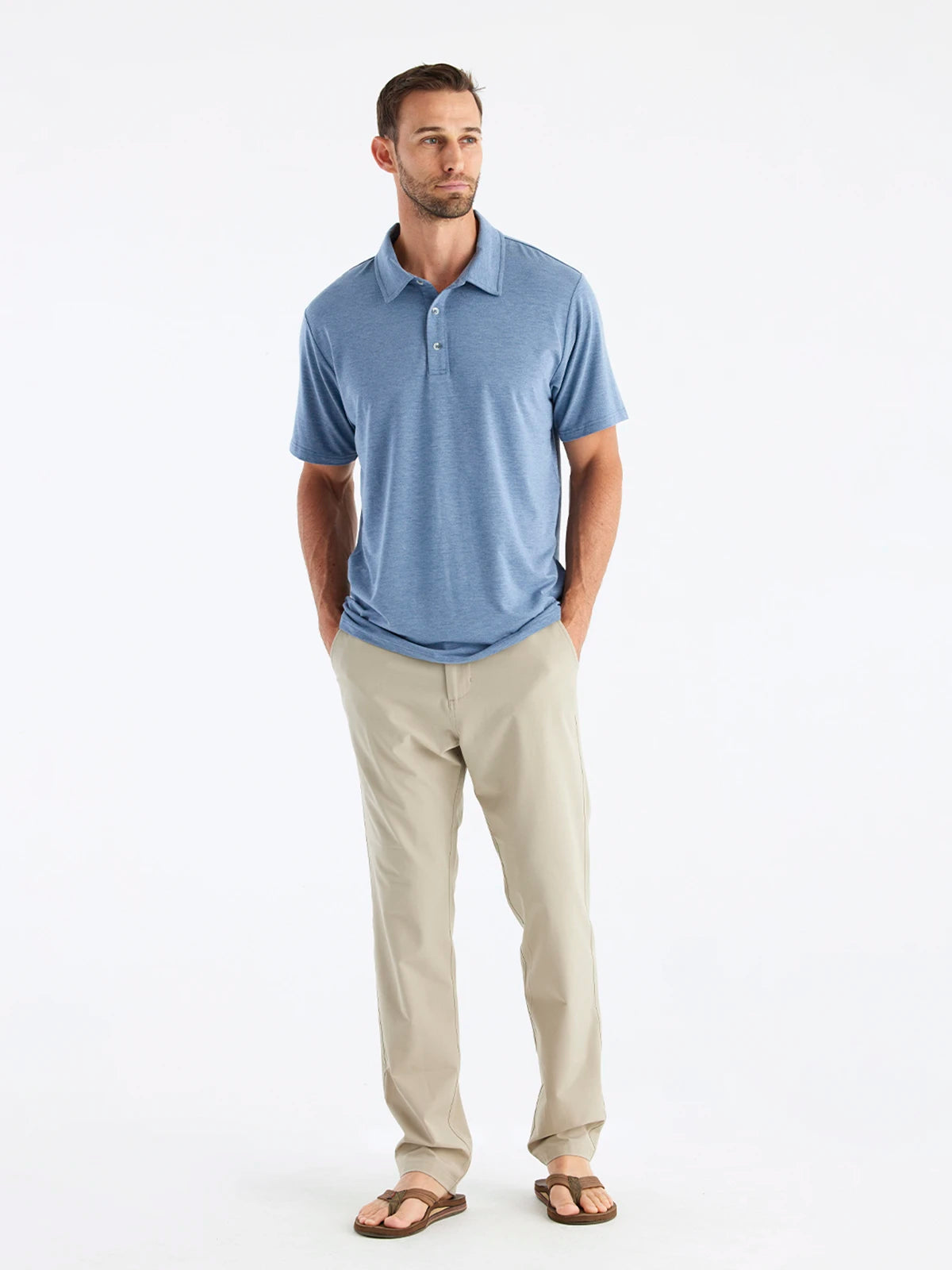 Men's Bamboo Flex Polo - Heather Deepwater