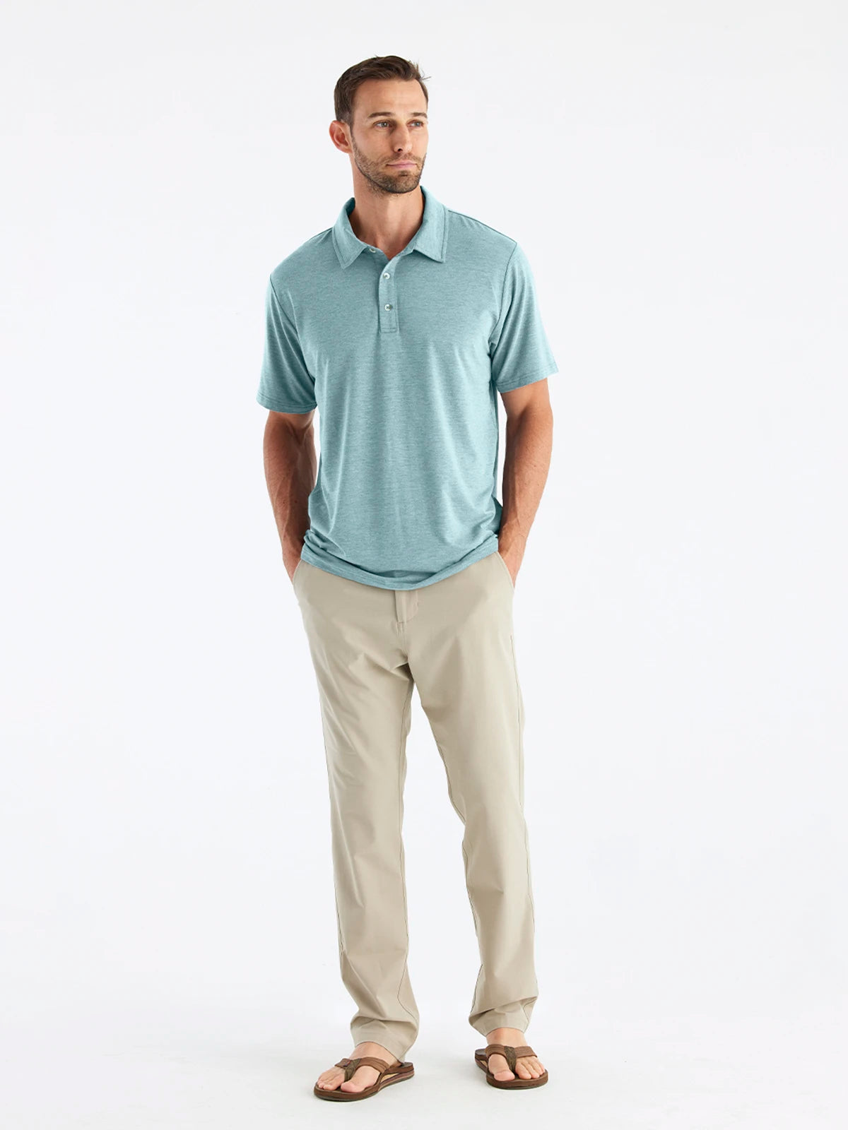 Men's Bamboo Flex Polo - Heather Mineral