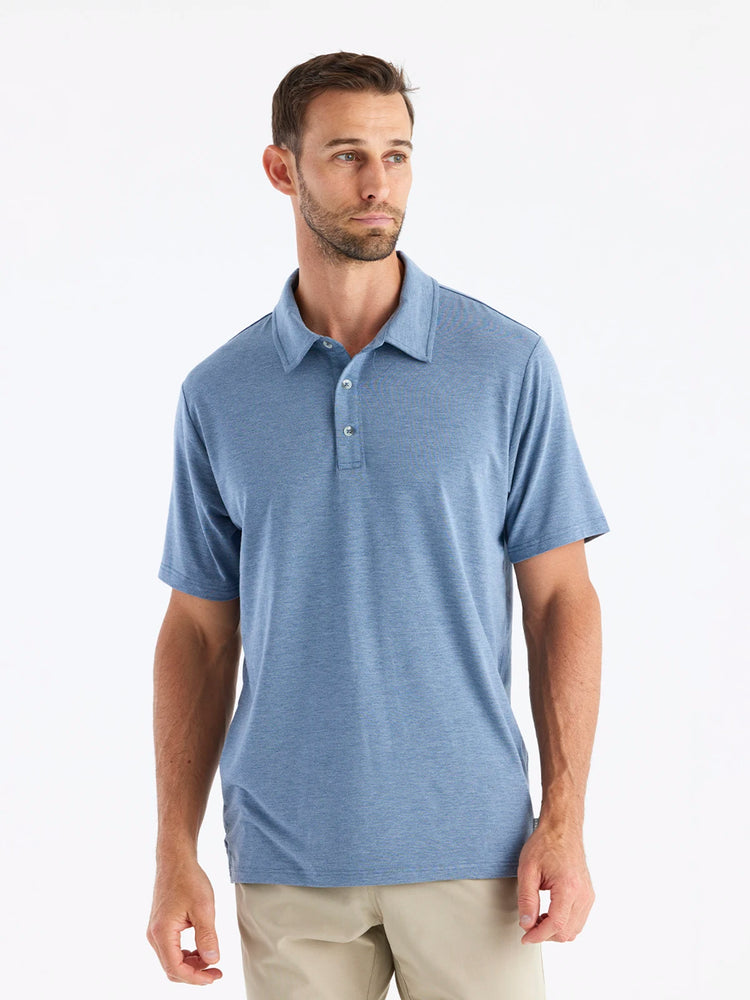 Men's Bamboo Flex Polo - Heather Deepwater