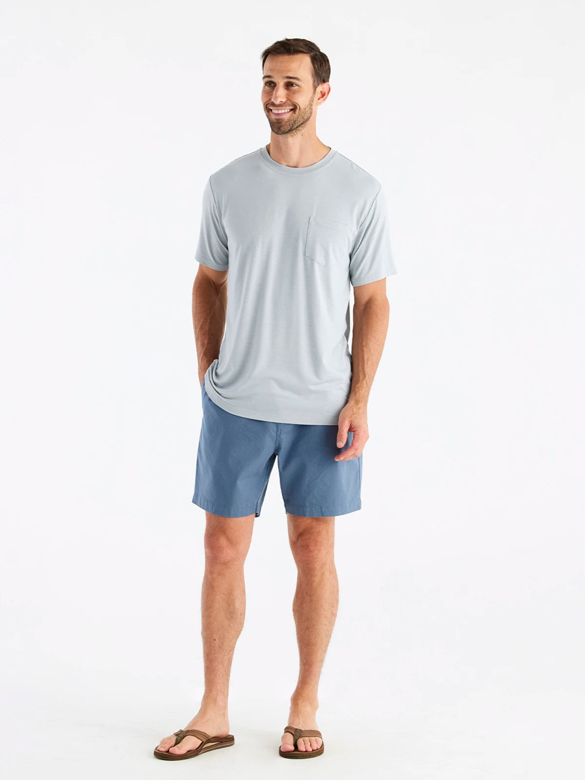 Men's Bamboo Flex Pocket Tee - Heather Aspen Grey