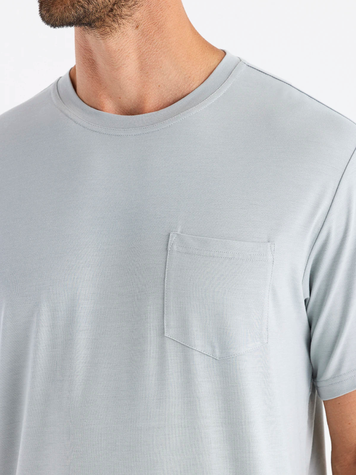 Men's Bamboo Flex Pocket Tee - Heather Aspen Grey