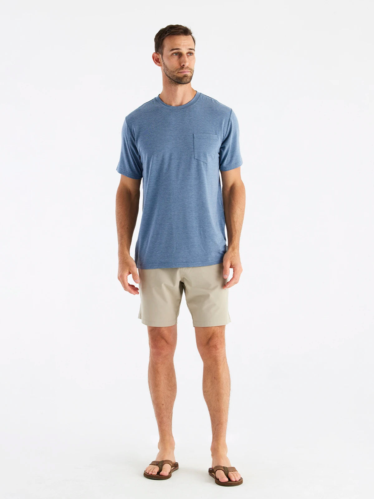 Men's Bamboo Flex Pocket Tee - Heather Deepwater