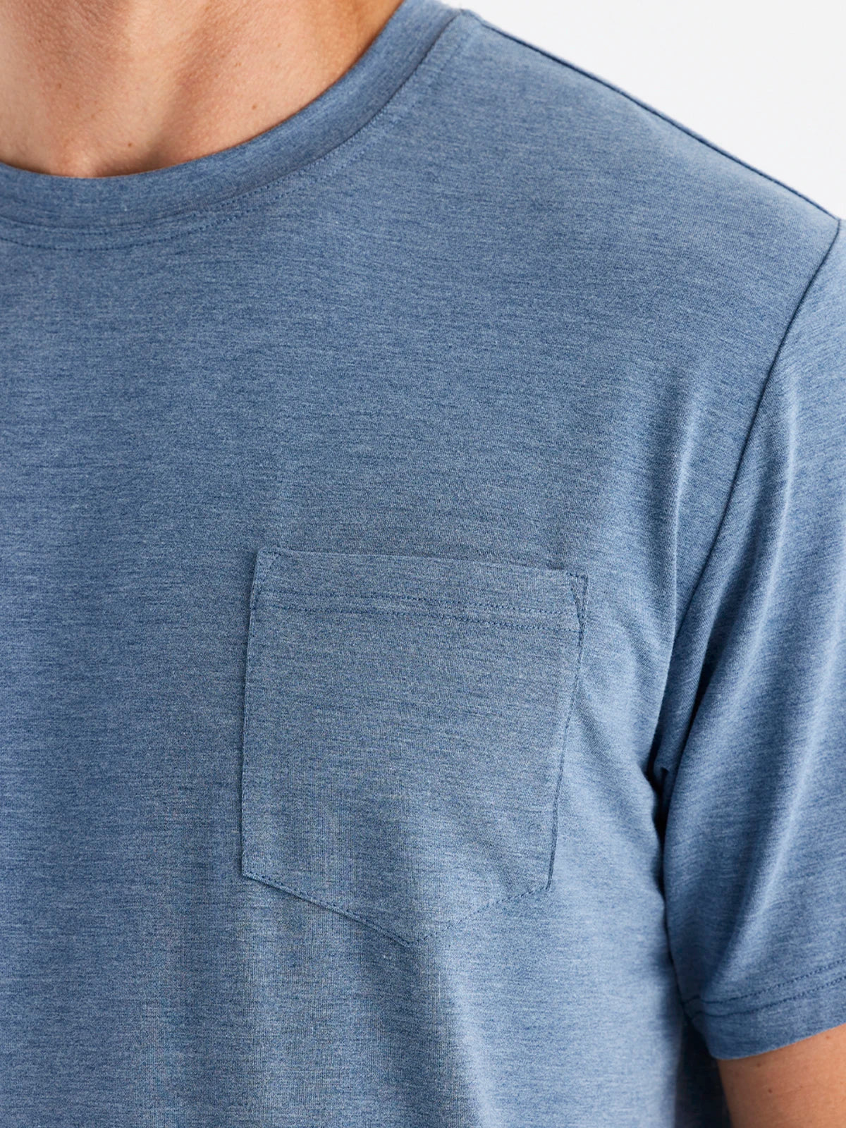 Men's Bamboo Flex Pocket Tee - Heather Deepwater