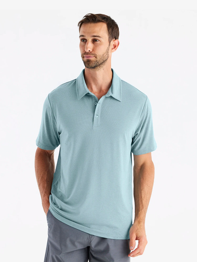 Men's Bamboo Flex Polo - Heather Mineral