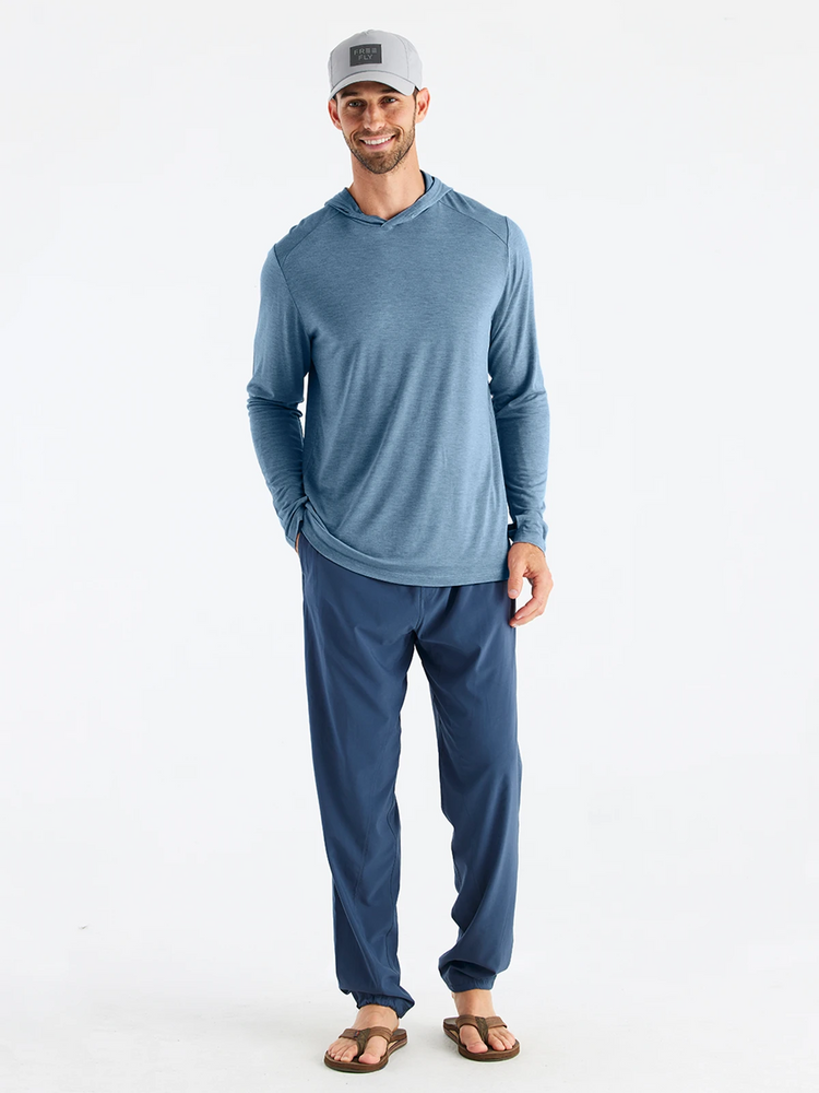 Men's Bamboo Shade Hoodie - Heather Slate Blue