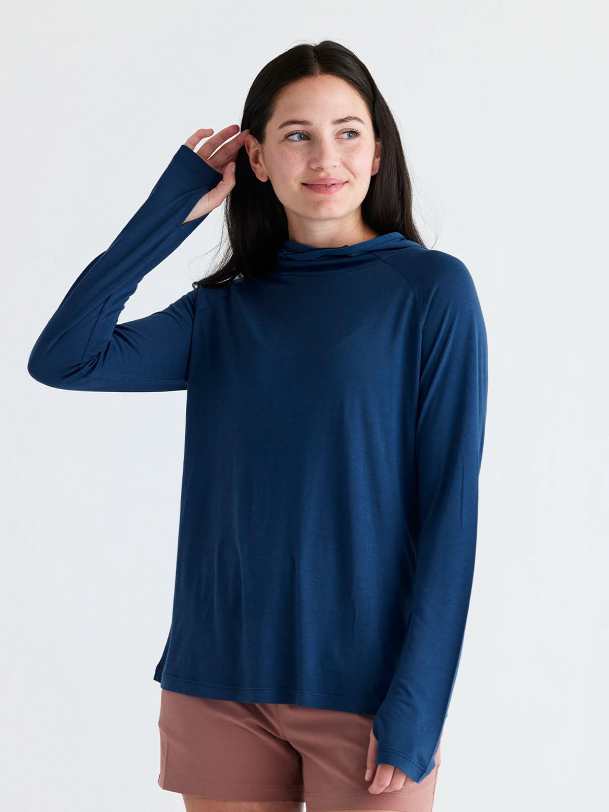 Women's Bamboo Lightweight Hoodie II - True Navy