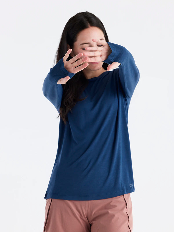 Women's Bamboo Lightweight Long Sleeve II - True Navy
