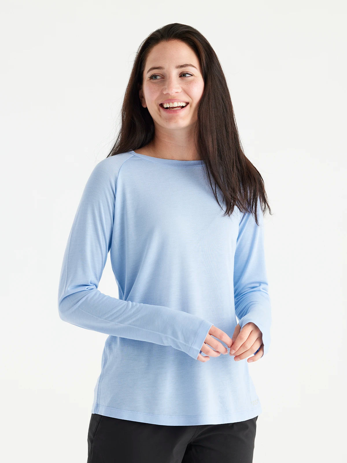 Women's Bamboo Lightweight Long Sleeve II - Clear Sky – Free Women's Bamboo Lightweight Long Sleeve II - Clear Sky – Free