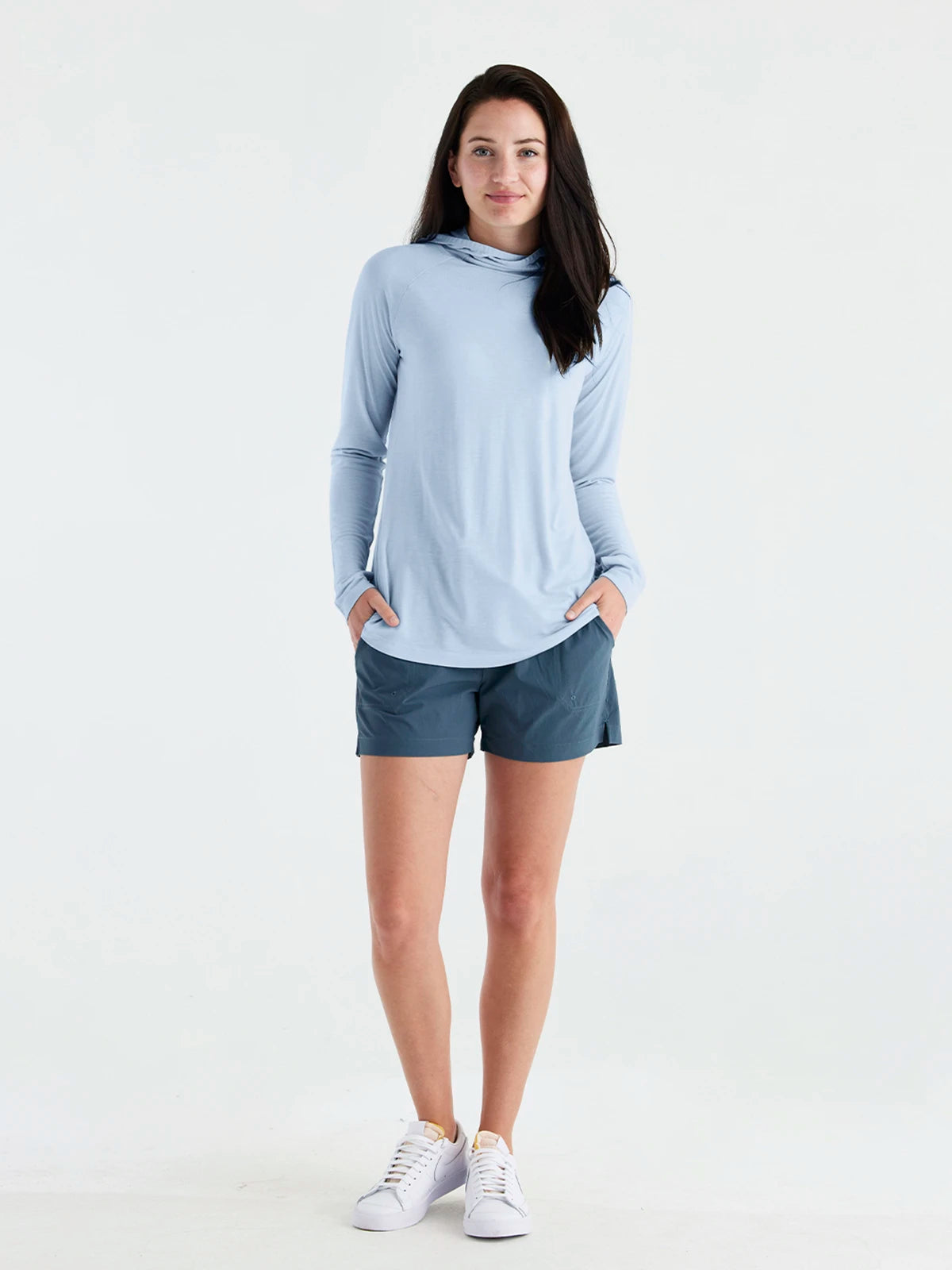 Women's Bamboo Lightweight Hoodie II - Clear Sky