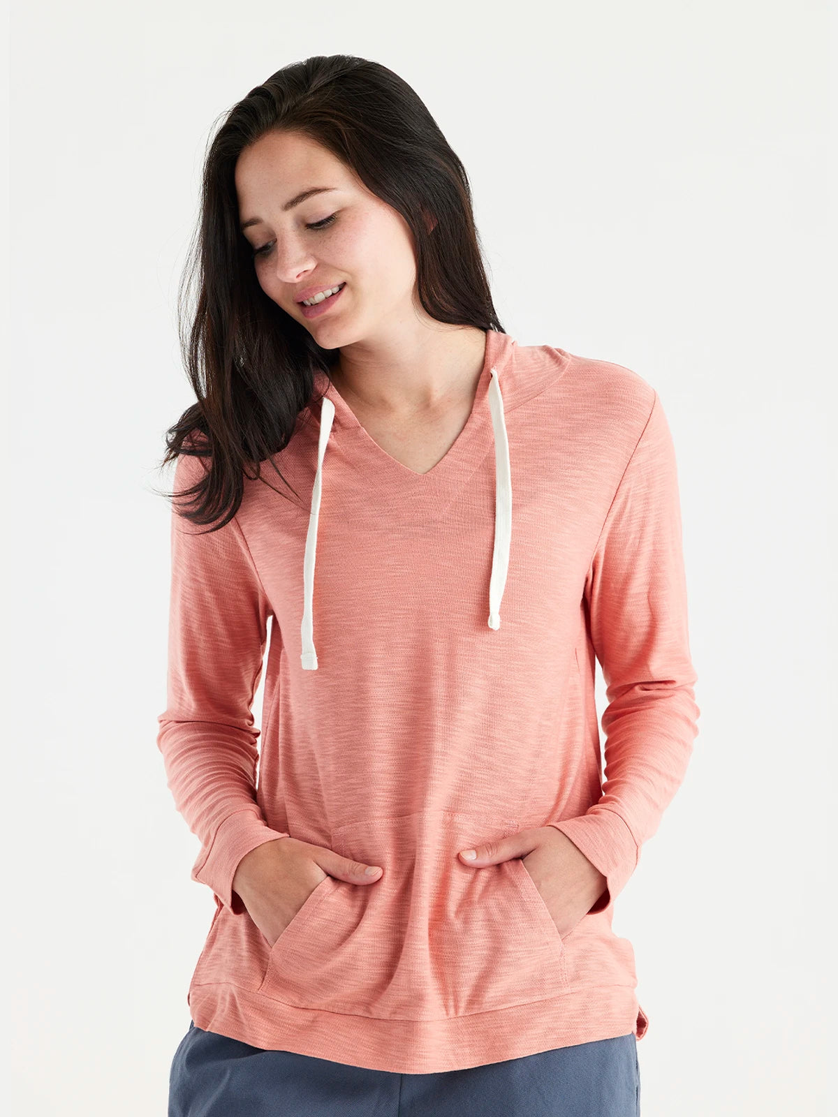 Women's Bamboo Slub Hoodie - Bright Clay