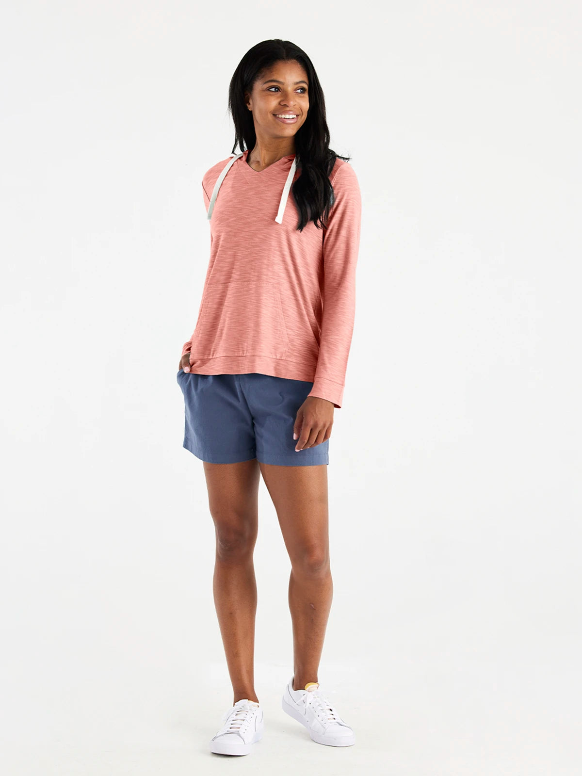 Women's Bamboo Slub Hoodie - Bright Clay