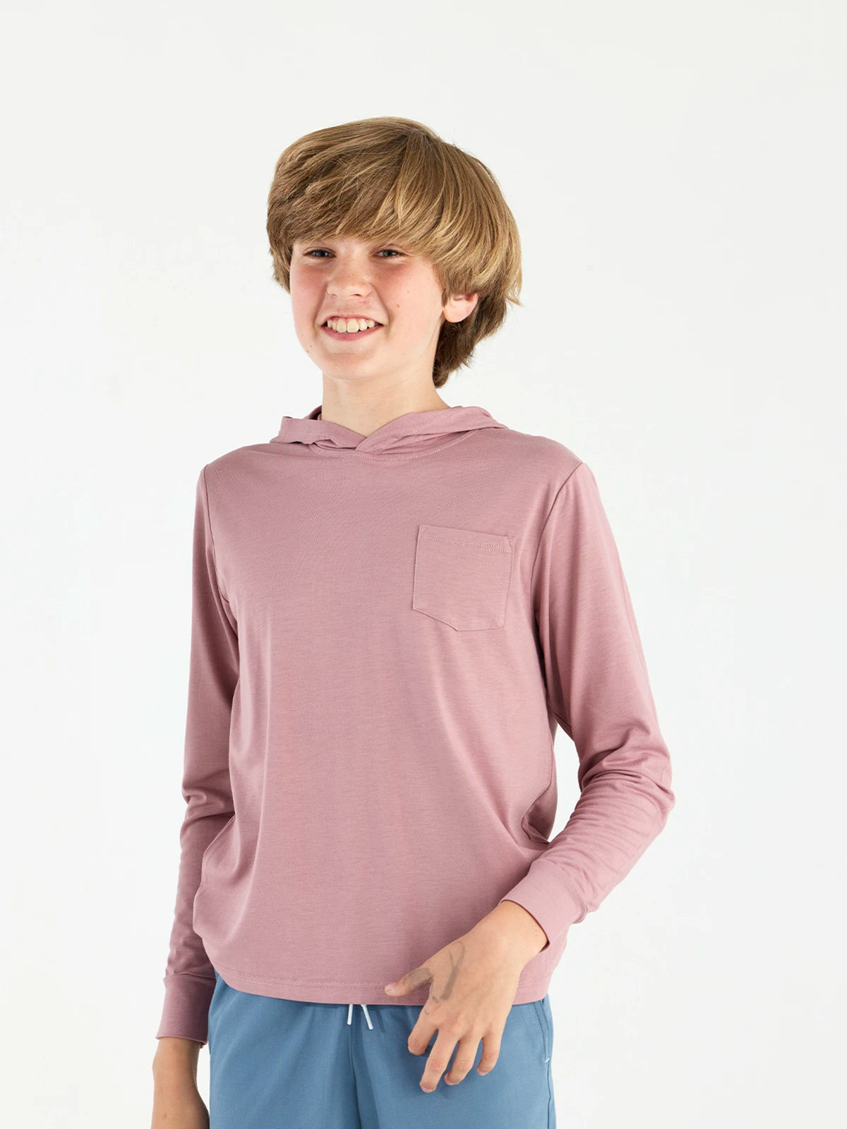 Youth Bamboo Shade Hoodie - Ash Rose