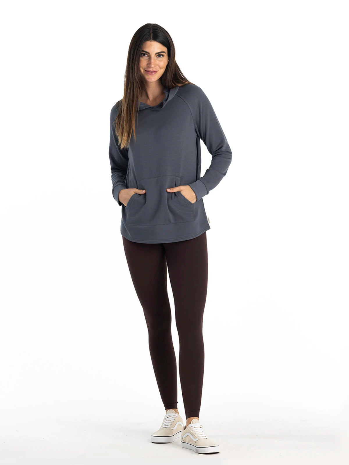 Women's Bamboo Lightweight Fleece Hoodie - Storm Cloud