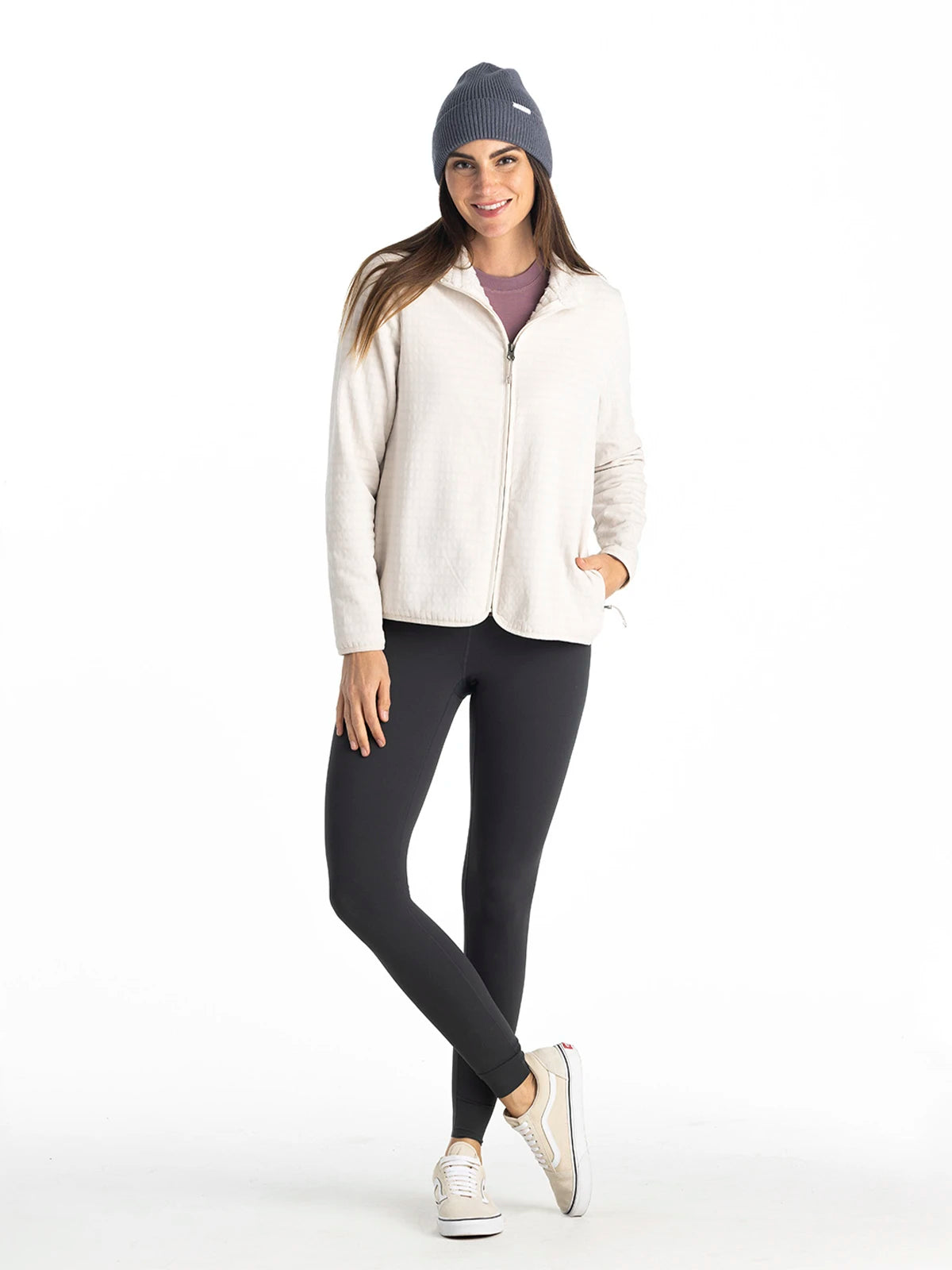 Women's Gridback Fleece Jacket - Stone