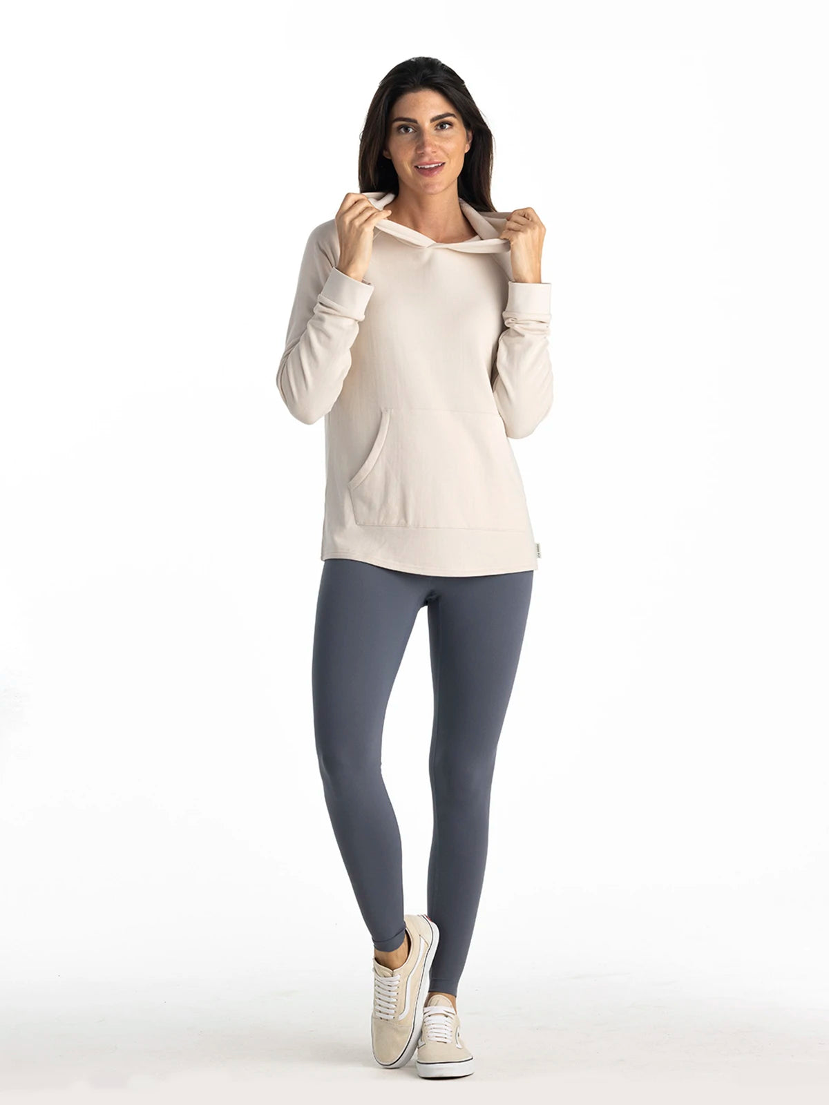 Women's Bamboo Lightweight Fleece Hoodie - Stone