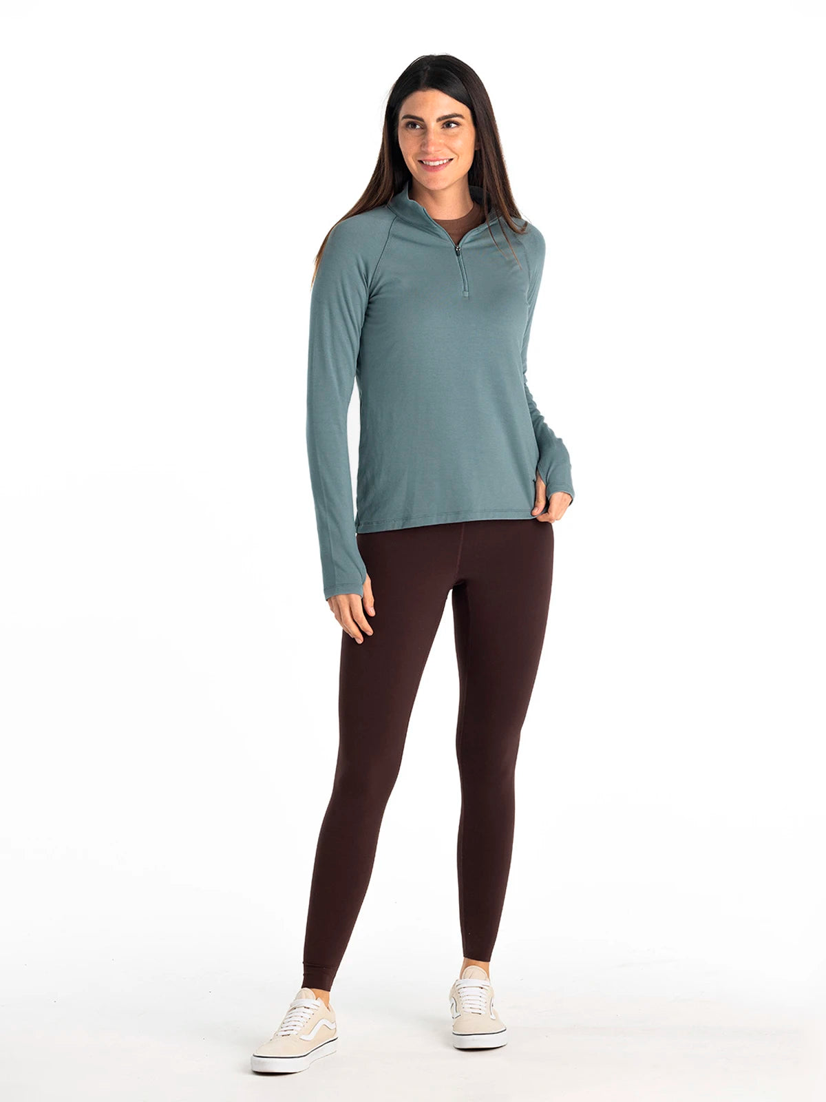 Women's Bamboo Flex Quarter Zip - Stormy Sea