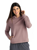 Women's Bamboo Lightweight Fleece Cropped Hoodie - Canyon