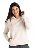 Women's Bamboo Lightweight Fleece Cropped Hoodie - Stone