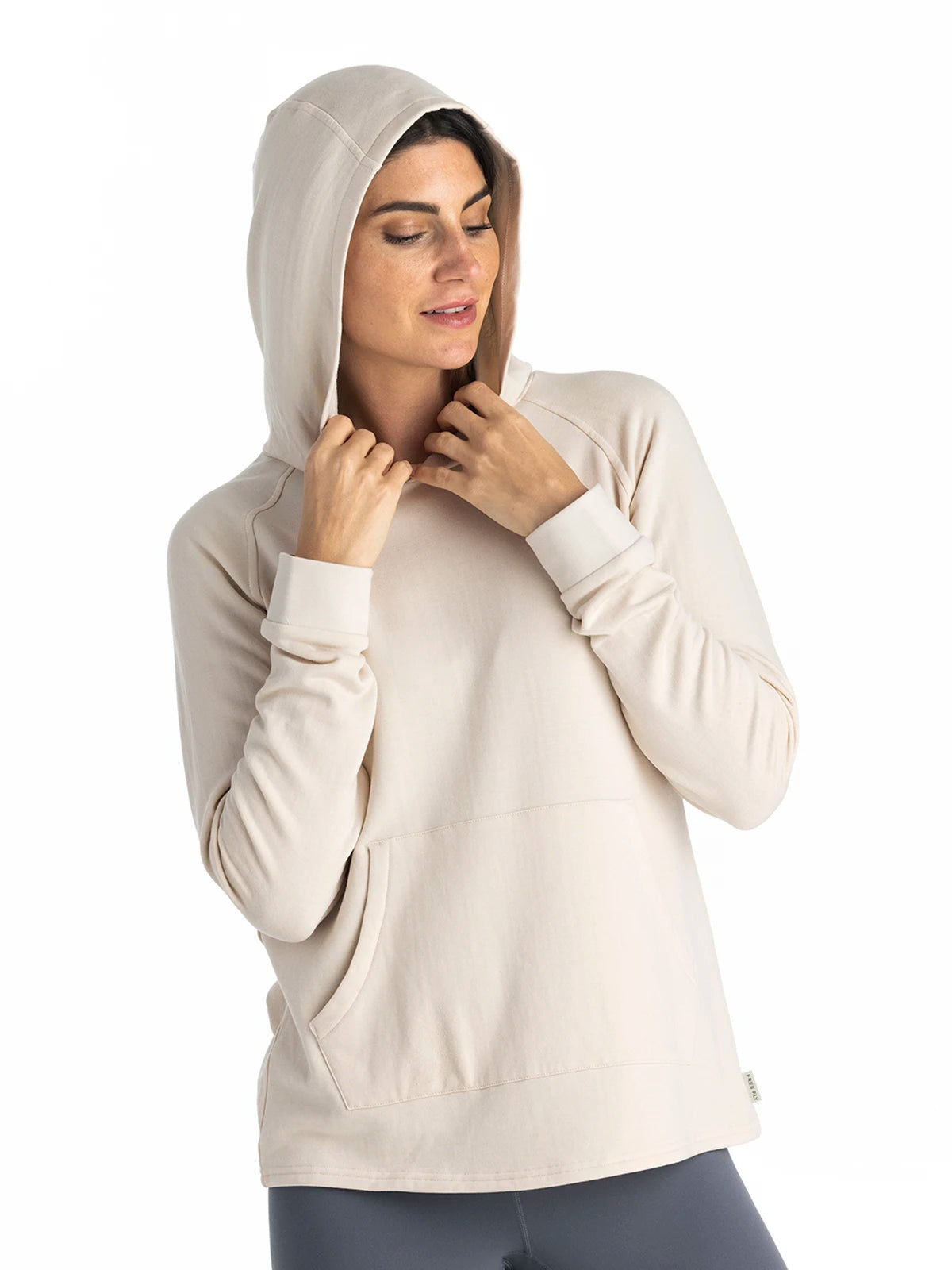 Women's Bamboo Lightweight Fleece Hoodie - Stone