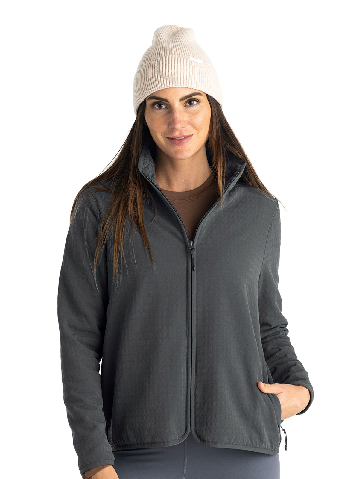 Women's Gridback Fleece Jacket - Black Sand